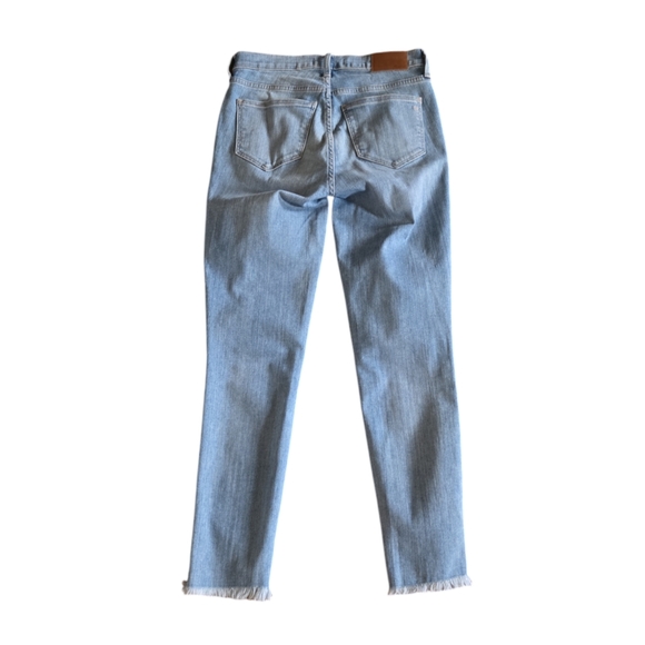 Madewell Jeans Women's Blue Denim 9" High-Rise Skinny Crop With Raw Hem Size 25 - Picture 4 of 16